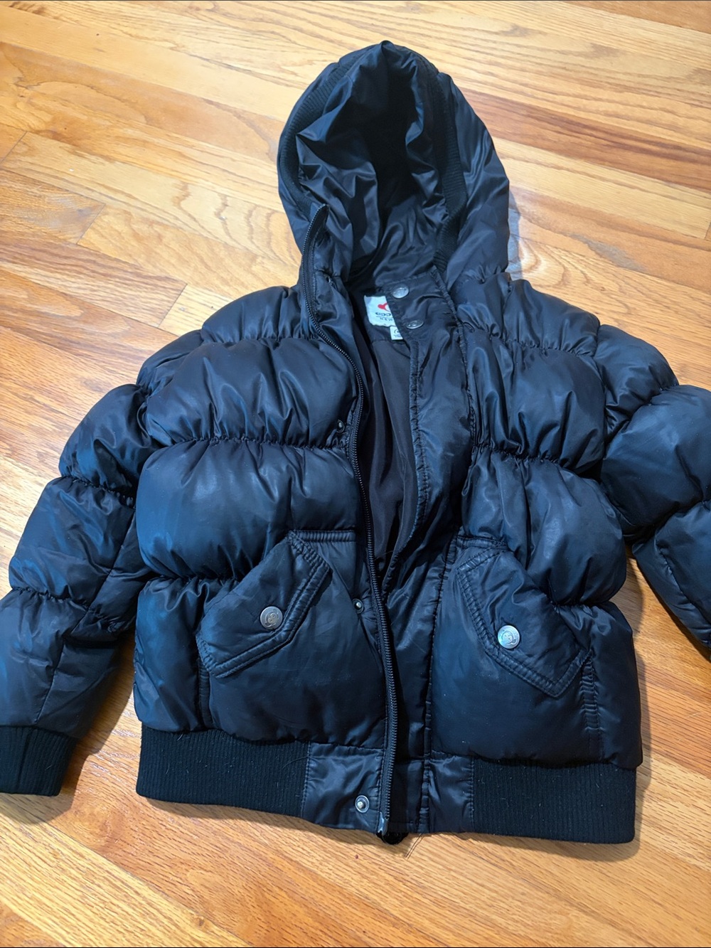Appaman Black Hooded Puffer Coat for Kids